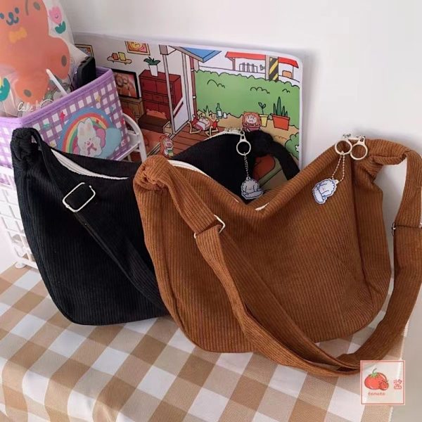 Corduroy Crossbody Bag Axelväska KHAKI Khaki