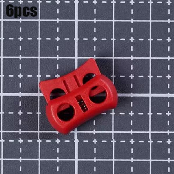 6 kpl Tactical Cord Lock Toggle Stopper PUNAINEN Red