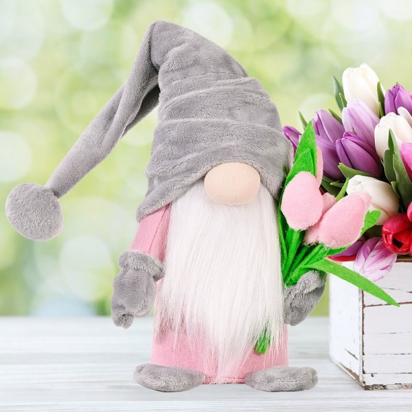 2 kpl Tulip Doll Ornaments Kasvottomia nukkekoristeita grey