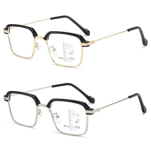 Anti-blått lys lesebriller Firkantede briller GULL STYRKE Gold Strength 150