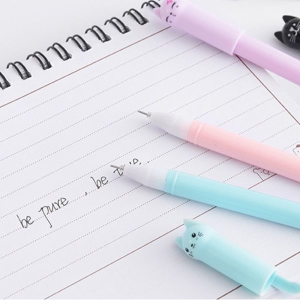 10 kpl Black Cat Gel Pen Cartoon Animals Gel Pen PINK Pink