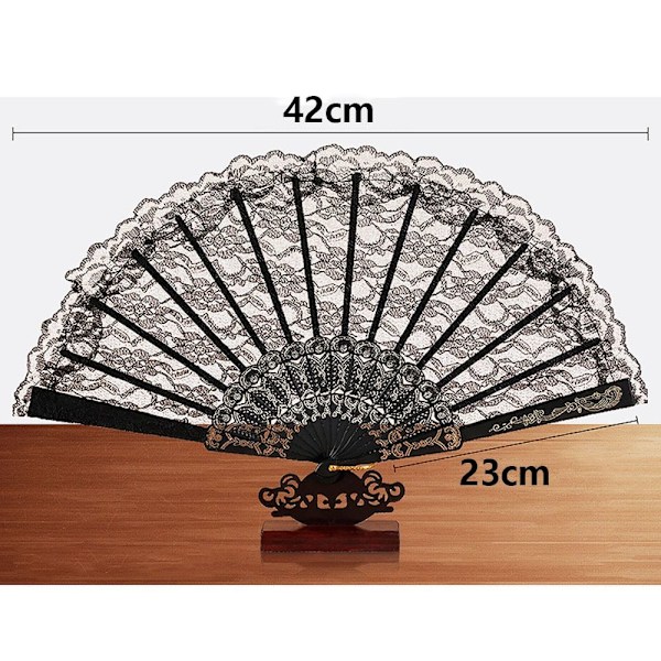 Folding Fan Dance Fan SORT Black