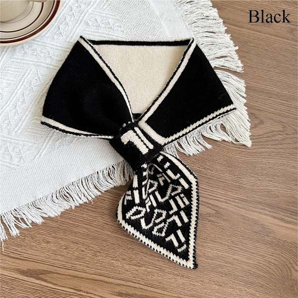 Pieni huivi neulottu huivi huivi MUSTA black