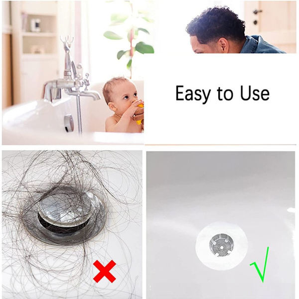 2 Pack Shower Drain Stopper Hiustensieppausallas
