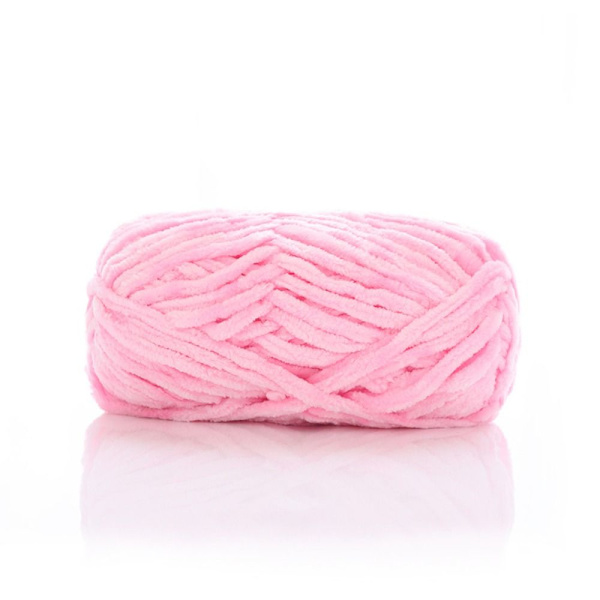 Chenille sammetsgarn Chunky stickade kardade trådar ROSA pink