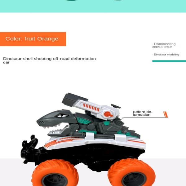 Tröghet Dinosaur Shooting Dinosaur leksaksbil Pull Back Car orange