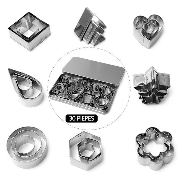 30st Cookies Cutter Biscuit Slicer Hjärta Stjärna Blomma Form