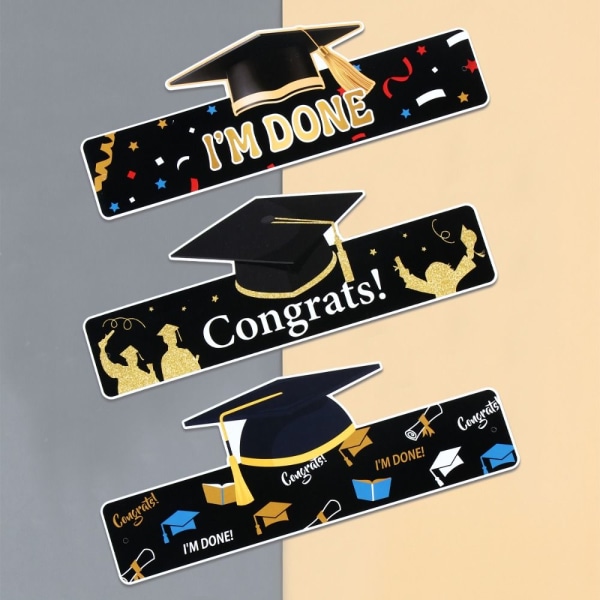 9 stk Graduation Paper Hat Mortarboard Cap A A A