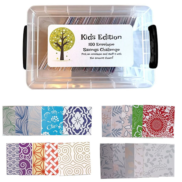 100 kuvert Utmaningslåda Set utmaningar Budget Box 1 1 1