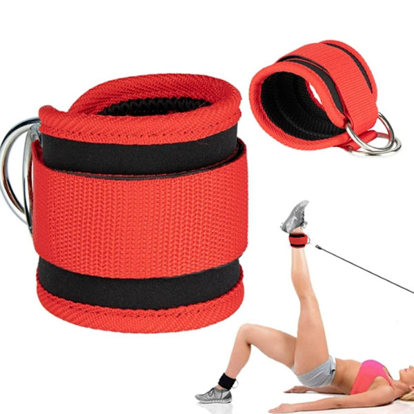 Ankelstropper D-Ring RØD Red