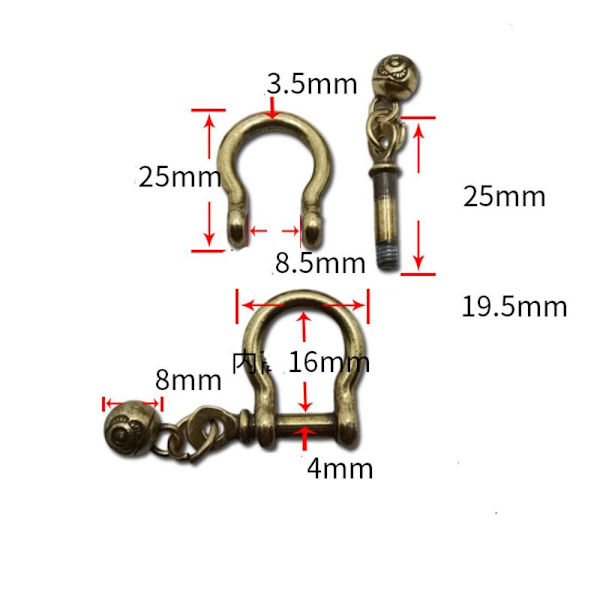 5 st Karbinhake D Bow Staples 2 2 2