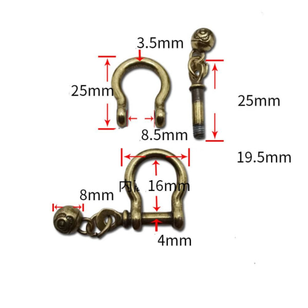 5 stk karabinhage D bueklammer 1 1 1