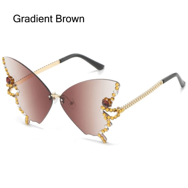 Diamond Butterfly Aurinkolasit Bling Aurinkolasit GRADIENT BROWN Gradient Brown