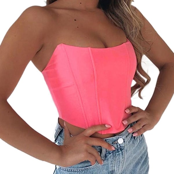 Ärmlös Top Off Shoulder-korsett PINK S pink S