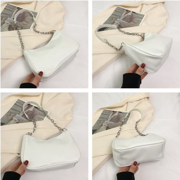 Tote tasker underarms håndtaske HVID white