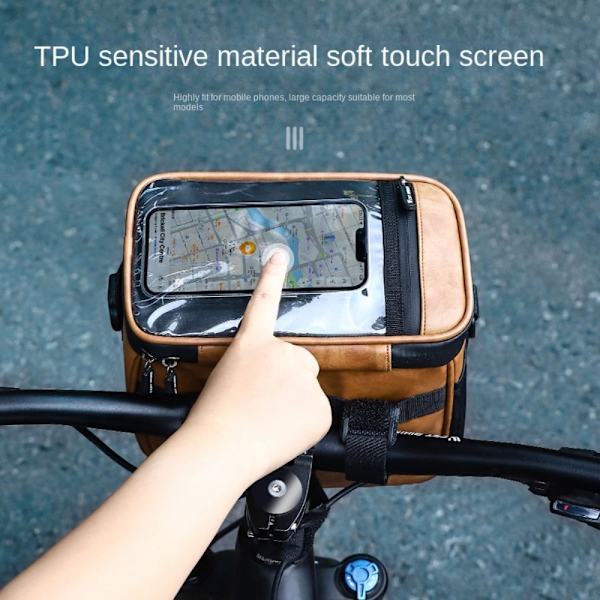 Cykelstyrstaske Touch Screen Telefontaske SORT Black