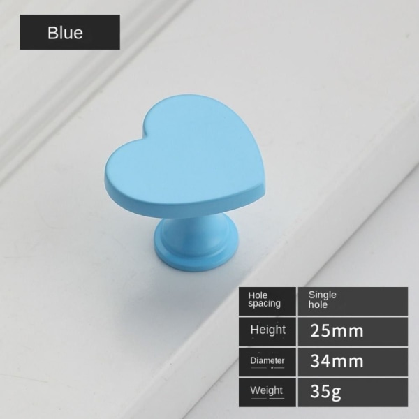 2 Stk Love Garderobe Dørgreb Skuffegreb BLÅ Blue