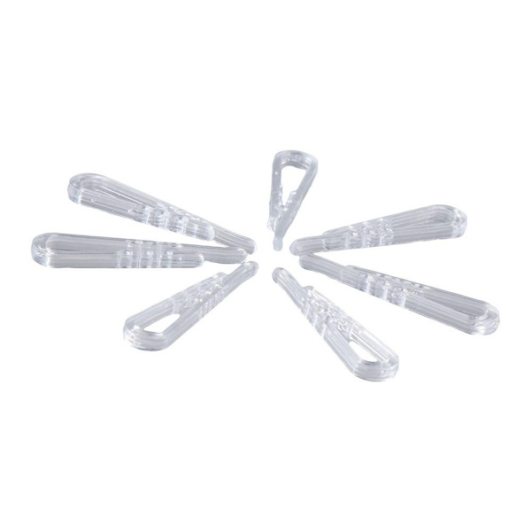 200 stk Klar alligatorklemme Gjennomsiktig plastklemme 50MM 50mm