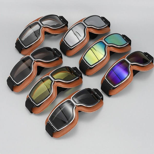 Moottoripyörälasit Lasit Motolasit RUSKEA LÄPINÄKYVÄ LINSSIT brown Transparent Lens-Transparent Lens