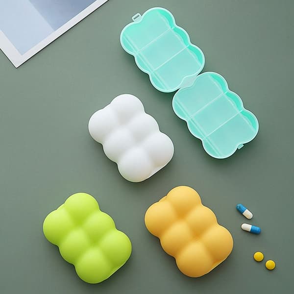 6 Grids Pill Box Case VALKOINEN white