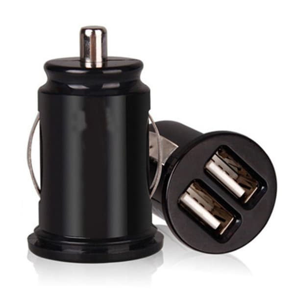 2 stk Biloplader Dual USB SORT 2 STK 2.4A 2 STK 2.4A black 2pcs 2.4A-2pcs 2.4A