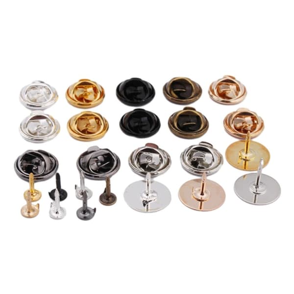100 stk. låsende nålebagside, broche, SØLVHÆTTE silver cap-cap