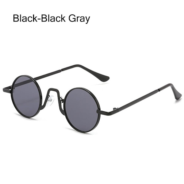 Små runde solbriller Circle Shades SORT-SORT GRÅ Black-Black Gray