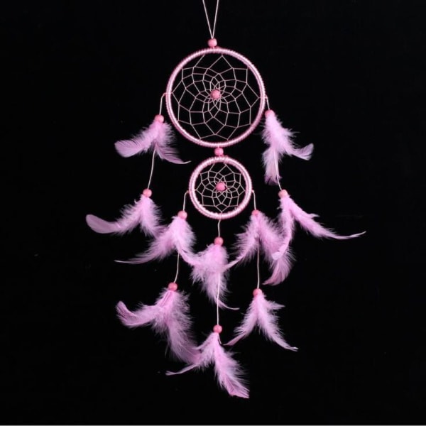 Dream Catcher Feather Weaving PINK pink