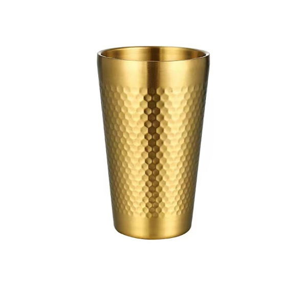 Dobbeltvegg ølkopper Kaldtvannsdrikkekopp GULL 450ML gold 450ml