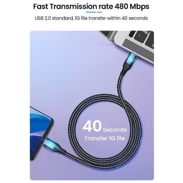 USB-C till Typ C-kabel Datalinje VERTICAL BEND 1M VERTICAL BEND Vertical Bend 1m