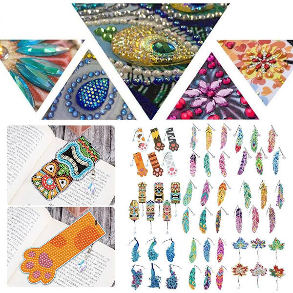 6st/ Set fjäderbokmärke Diamond painting bokmärke 04 04 04