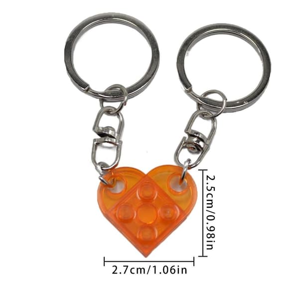 Byggeklods nøgleringe Nøglering ORANGE 5 STK 5 STK orange 5pcs-5pcs