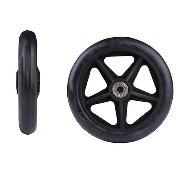 Shoppin Handlevogn Hjul Solid dekk Hjul SVART 6TOMMES Black 6inch