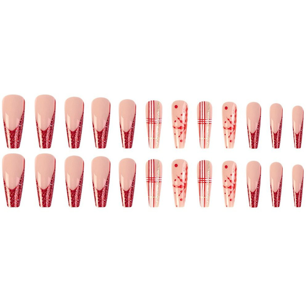 Christmas French Fake Nails Ballerina False Nail 2 2 2
