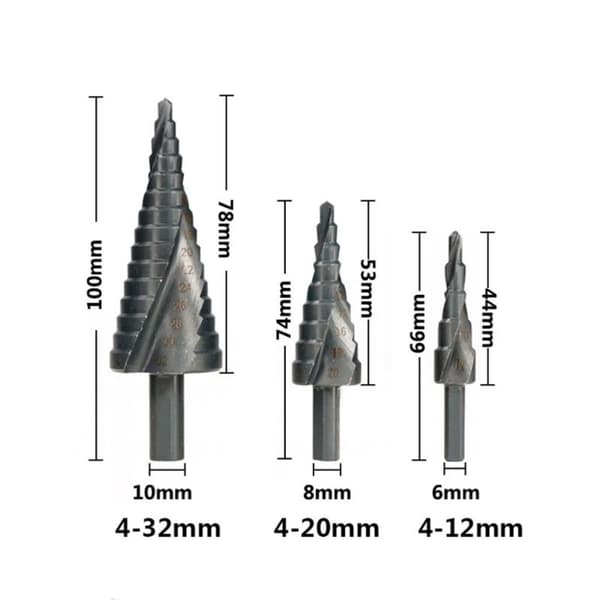 3 STK Step Drill Twist Bit Pagoda Drill