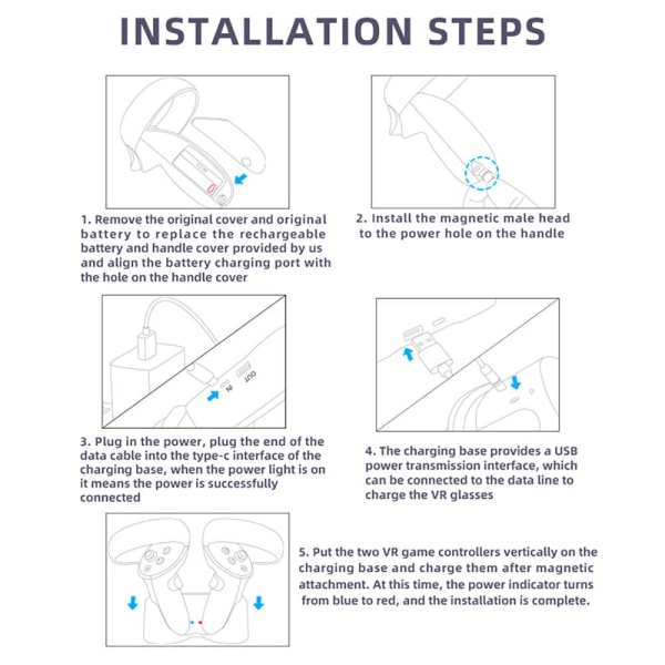Laddningsdocka för Oculus Quest 2 VR Dual Controller Laddare