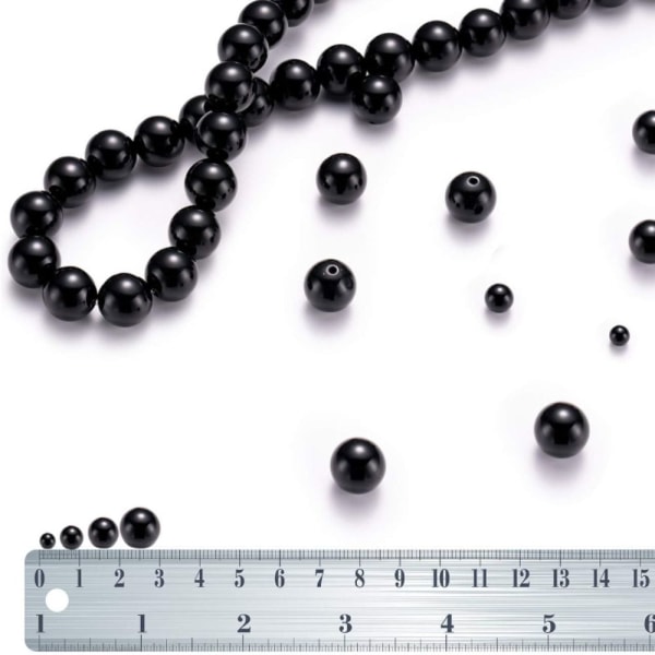 Naturlig svart onyxsten Halvädelstenspärlor Runda lösa pärlor