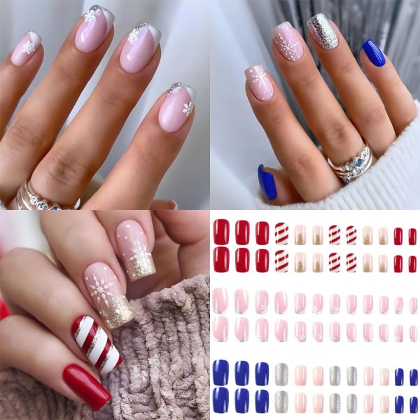 Christmas French Fake Nails False Nail 2 2 2