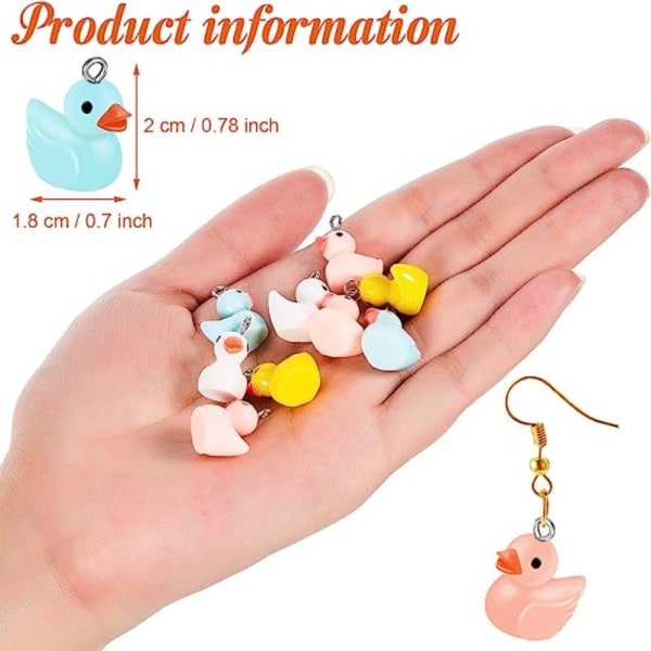50 stk duck charms anheng duck form øredobber dingler
