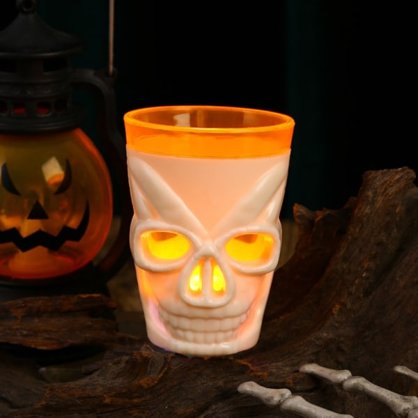 Skeleton Wine Cup Cocktail Cup HVID&ORANGE white&orange