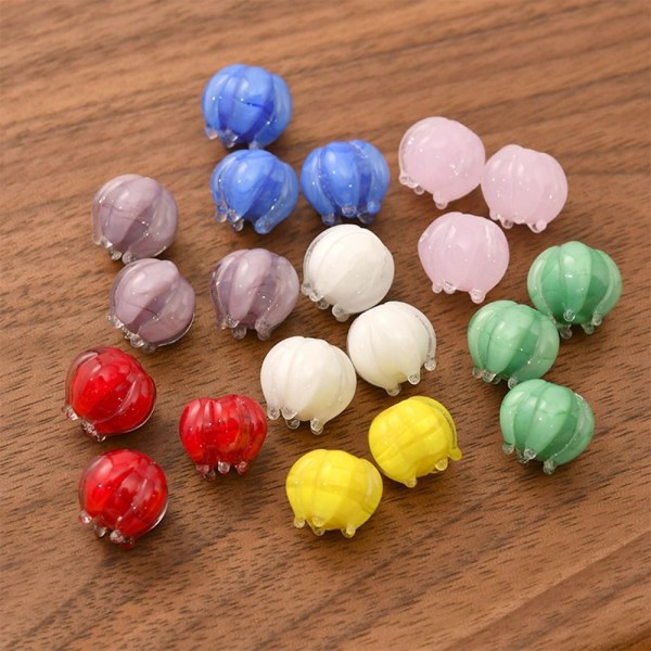 10st Blomknopppärlor Bell Orchid Beads RÖDA 10ST 10ST Red 10Pcs-10Pcs