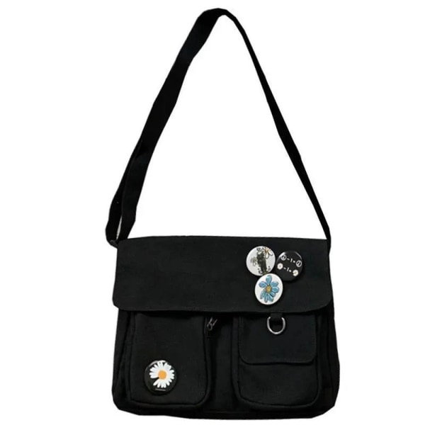 Shopper Totes Laukut Canvas Messenger Bag MUSTA Black