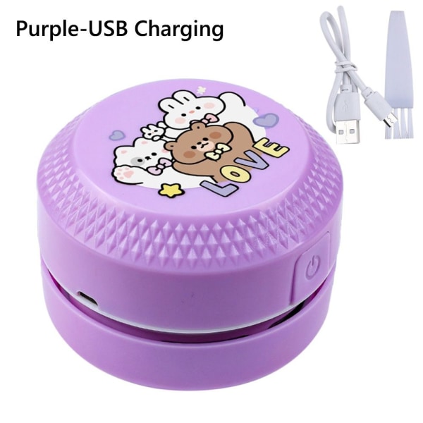 Desktop støvsuger Desktop støvfejer LILLA USB Purple USB Charging-USB Charging