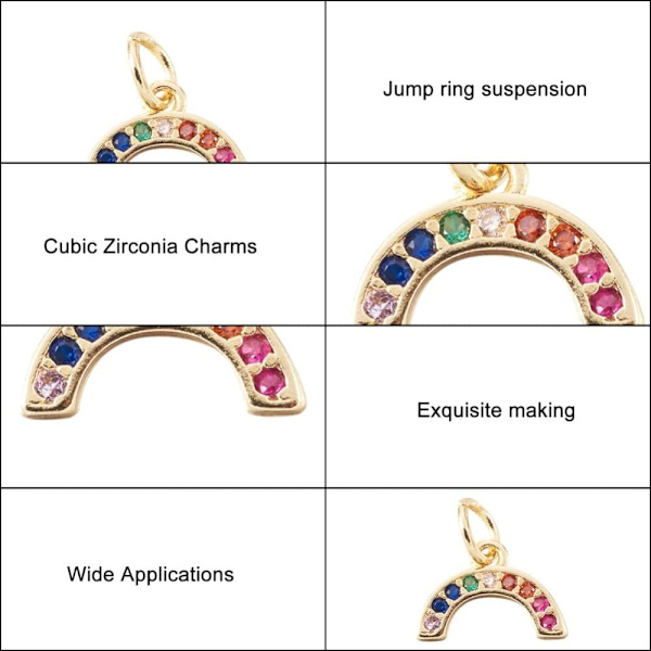 20kpl Rainbow Crystal Charm Riipukset Dangle Decorations Half