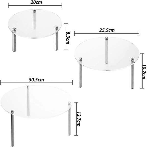 Hærdet glas Display Stand Display Riser Stands Kageholder