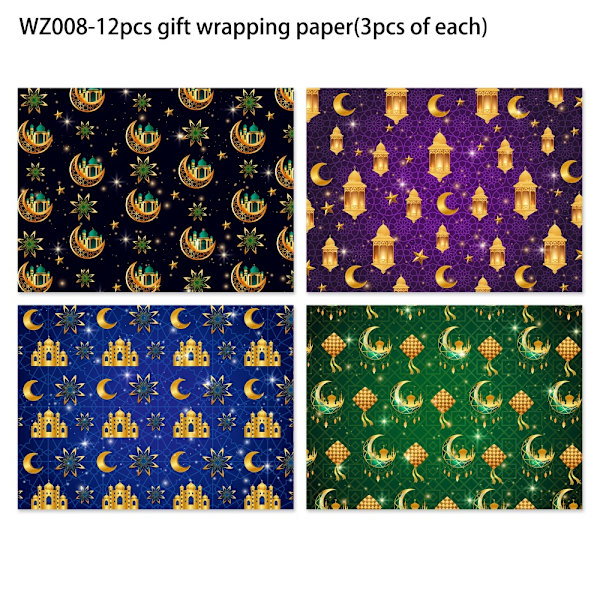 Presentpapper Muslimskt presentpapper Presentpapper 12pcs