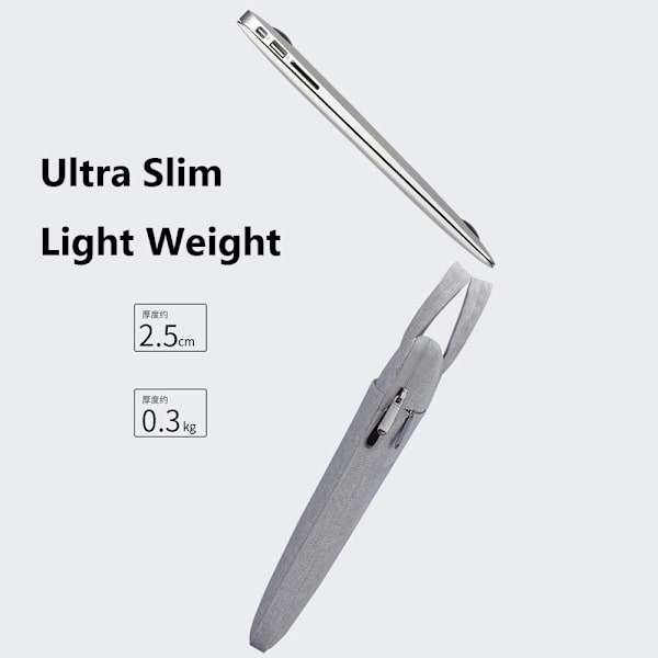 14 15 tuuman kannettavan tietokoneen käsilaukun case, HARMAA 15,6 tuumaa Grey 15.6 inch