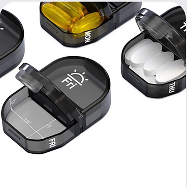 Pilleorganiser Medicinhjælpemidler Pilleboks BLACK