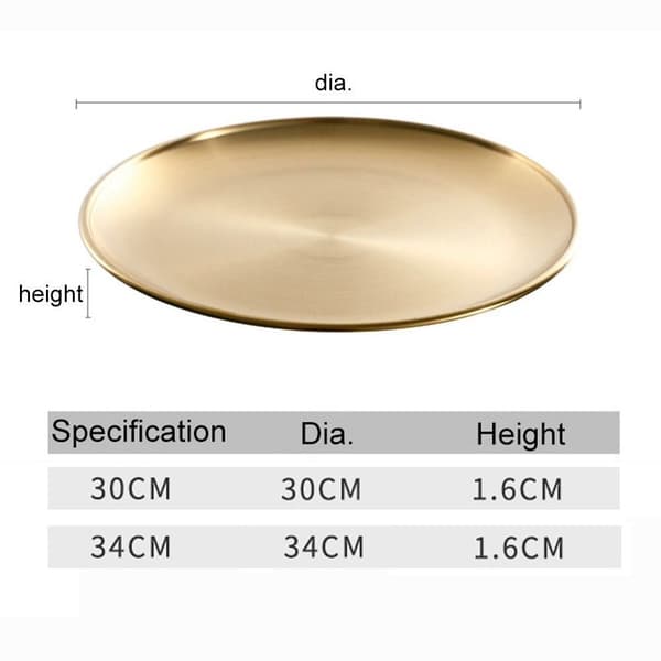 Benspottskål Grunt bricka GULD 30CM 30CM gold 30cm-30cm