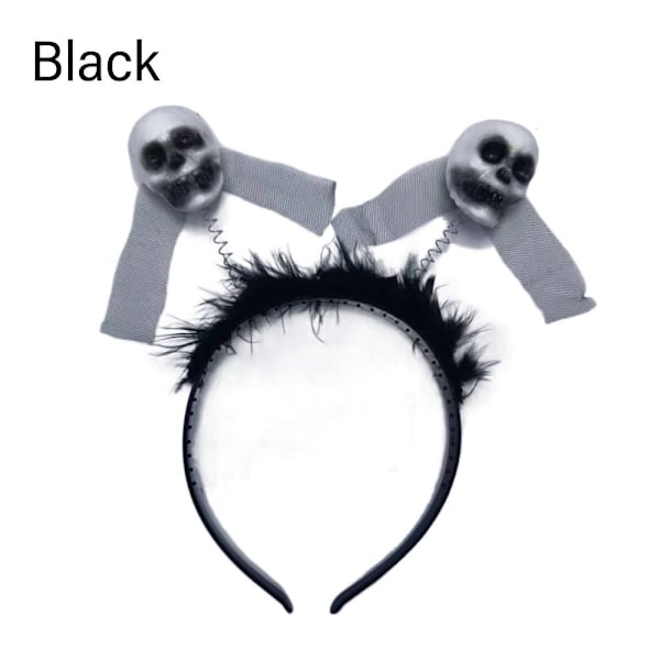 3 STK Halloween-hårbånd Skull Head Hoop SVART Black